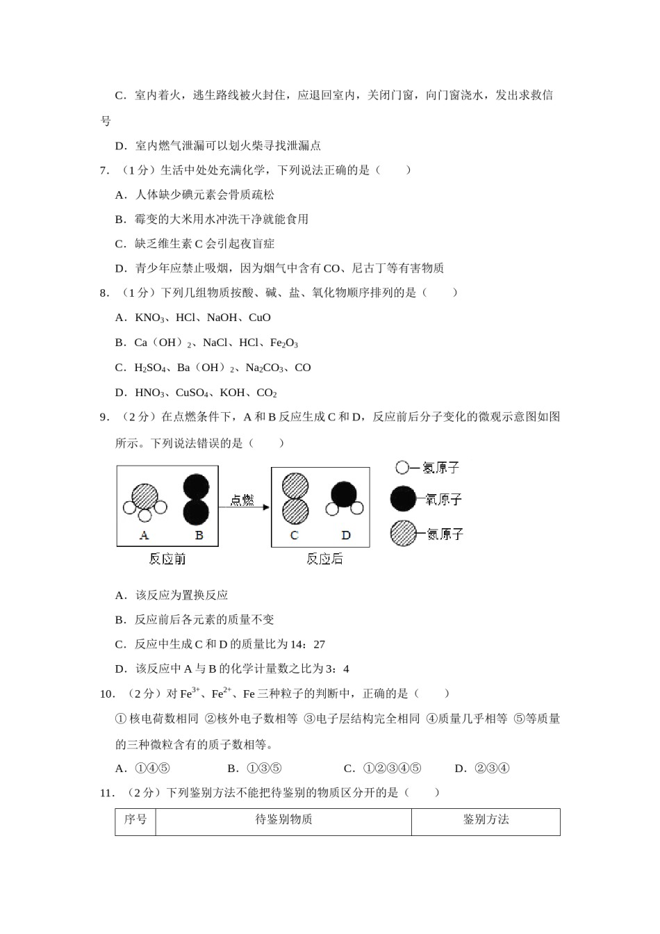 2015年辽宁省朝阳市中考化学试题（空白卷）.docx_第2页