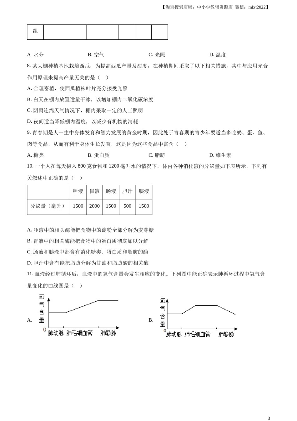 精品解析：2023年四川省眉山市中考生物真题（原卷版）.docx_第3页