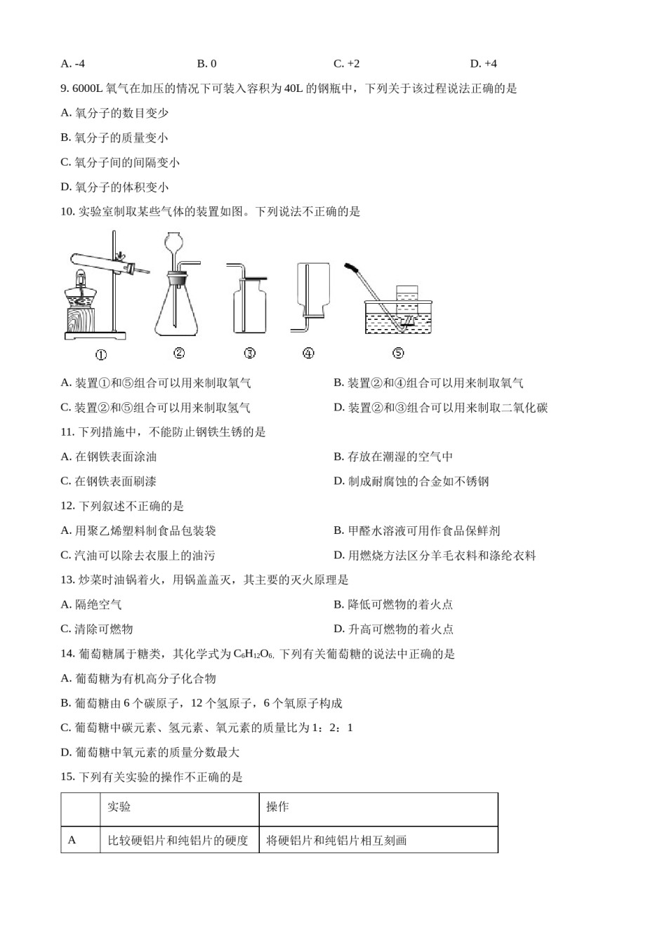 精品解析：2022年江苏省南京市中考化学真题（原卷版）.docx_第2页