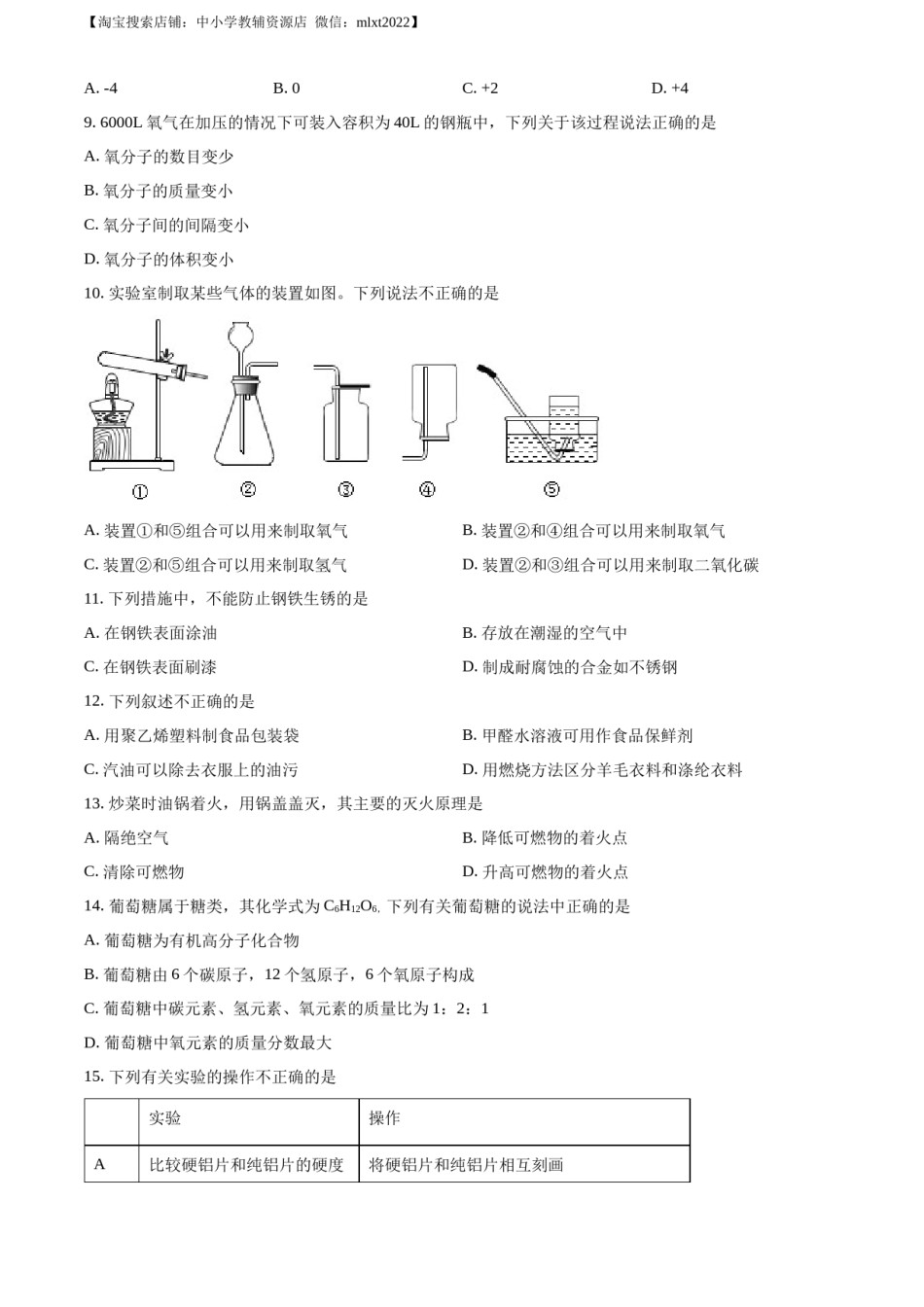 精品解析：2022年江苏省南京市中考化学真题（原卷版）(1).docx_第2页