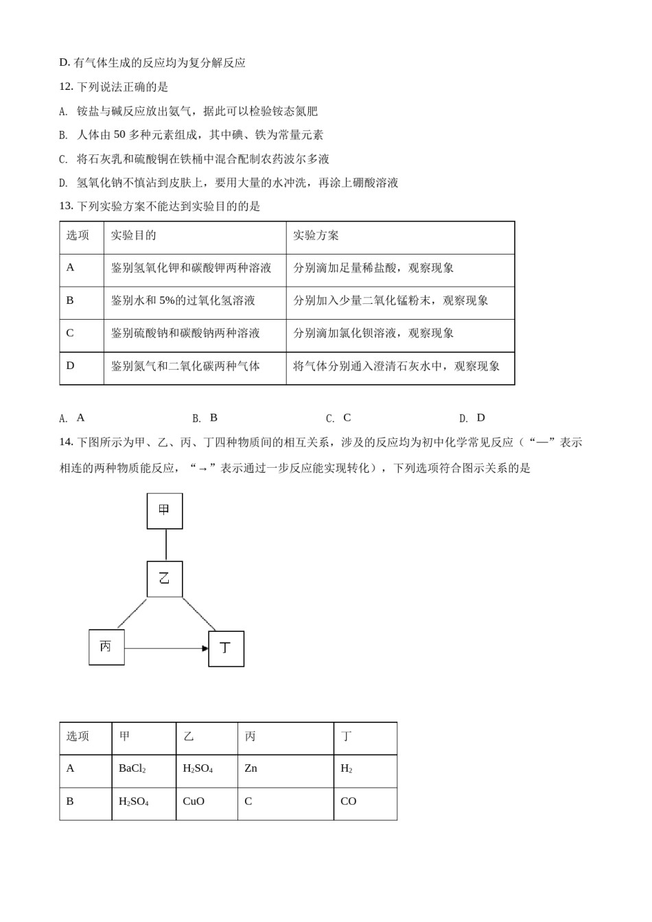 精品解析：2022年天津市中考化学真题（原卷版）.docx_第3页