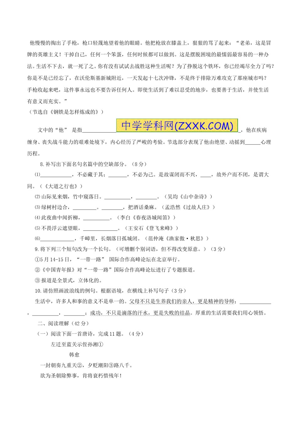 2017年山东省临沂市语文中考试题+答案.doc_第3页