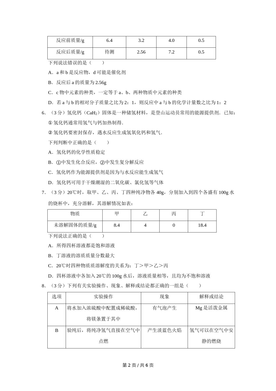 2015年四川省绵阳市中考化学试卷（学生版）  .doc_第2页