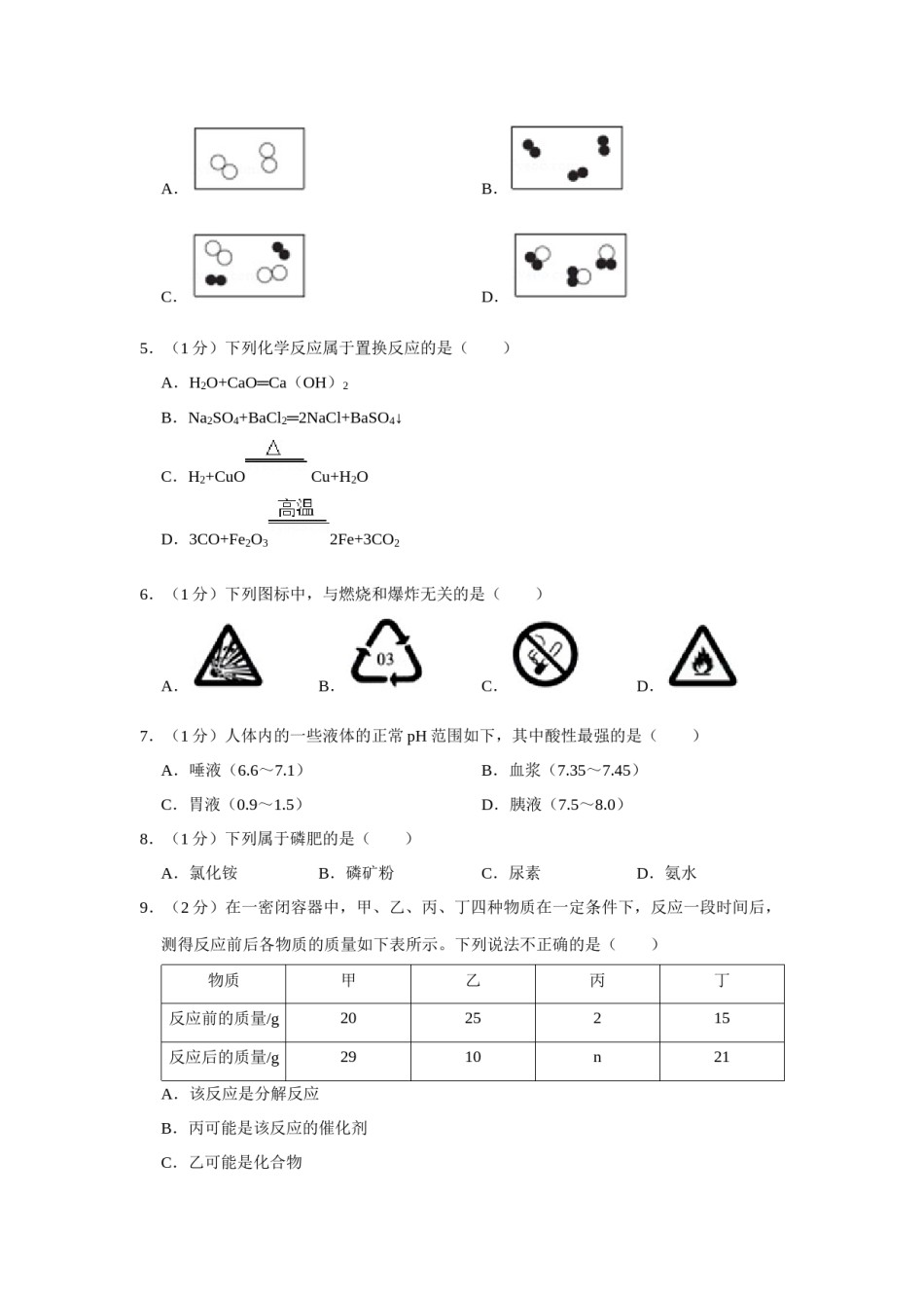 2020年辽宁省朝阳市中考化学试题（空白卷）.docx_第2页