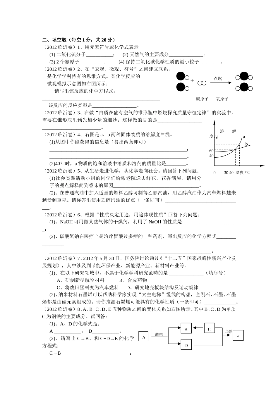 2012年山东省临沂市中考化学试题及答案.doc_第2页