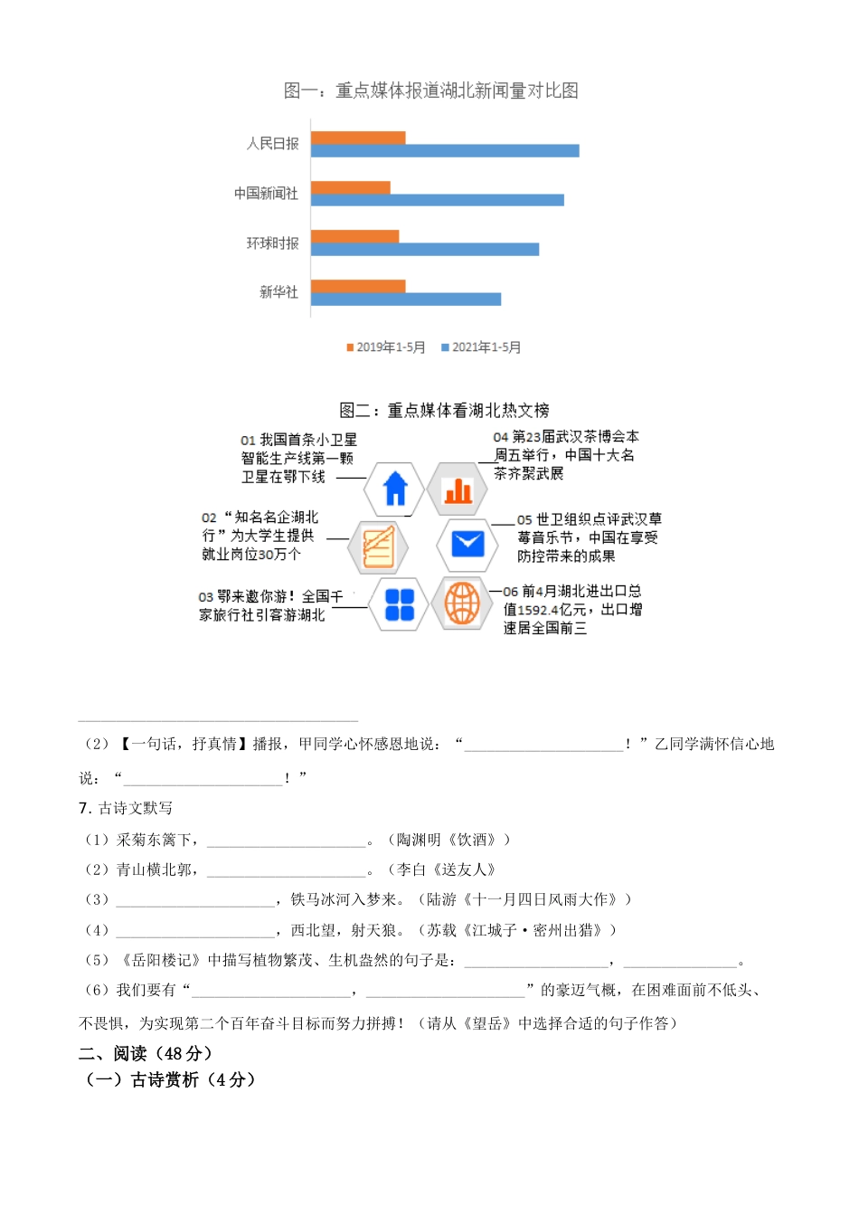 湖北省天门、仙桃、潜江、江汉油田2021年中考语文试题（原卷版）.doc_第3页