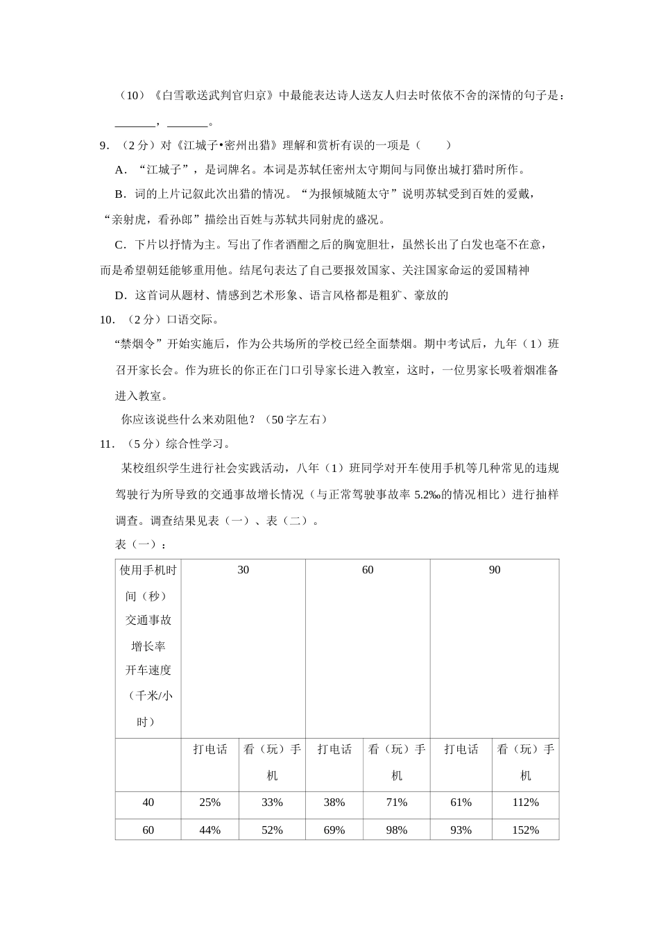 2015年辽宁省锦州市中考语文试题（空白卷）.docx_第3页