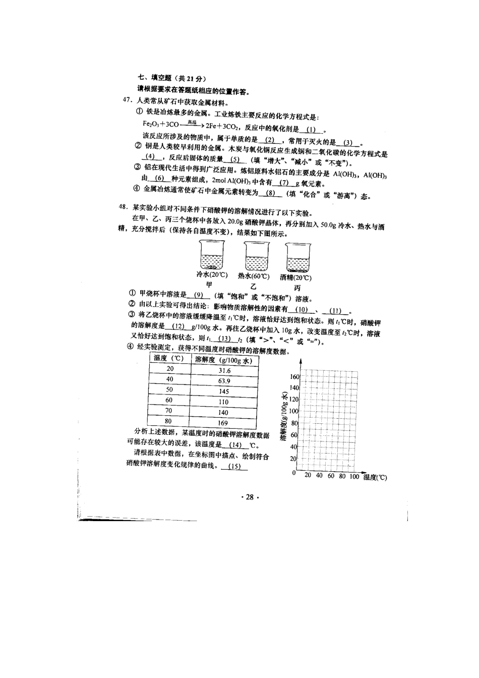 2013年上海市初中毕业统一学业考试 化学试卷及答案.pdf_第3页