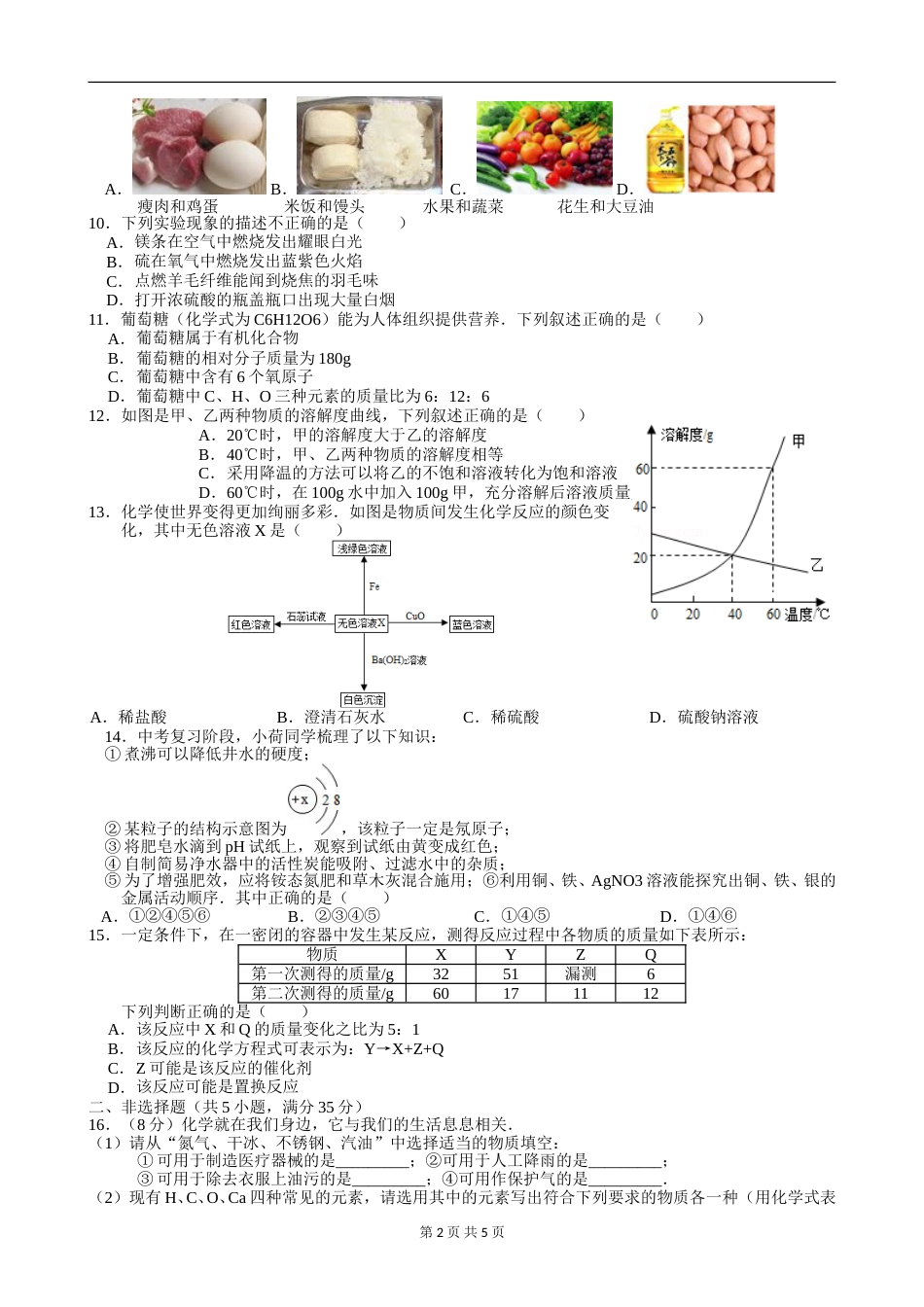 2012年江苏省无锡市中考化学试题及答案.doc_第2页