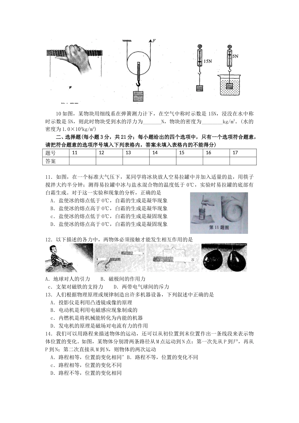 2012年安徽省中考物理试题及答案.doc_第2页