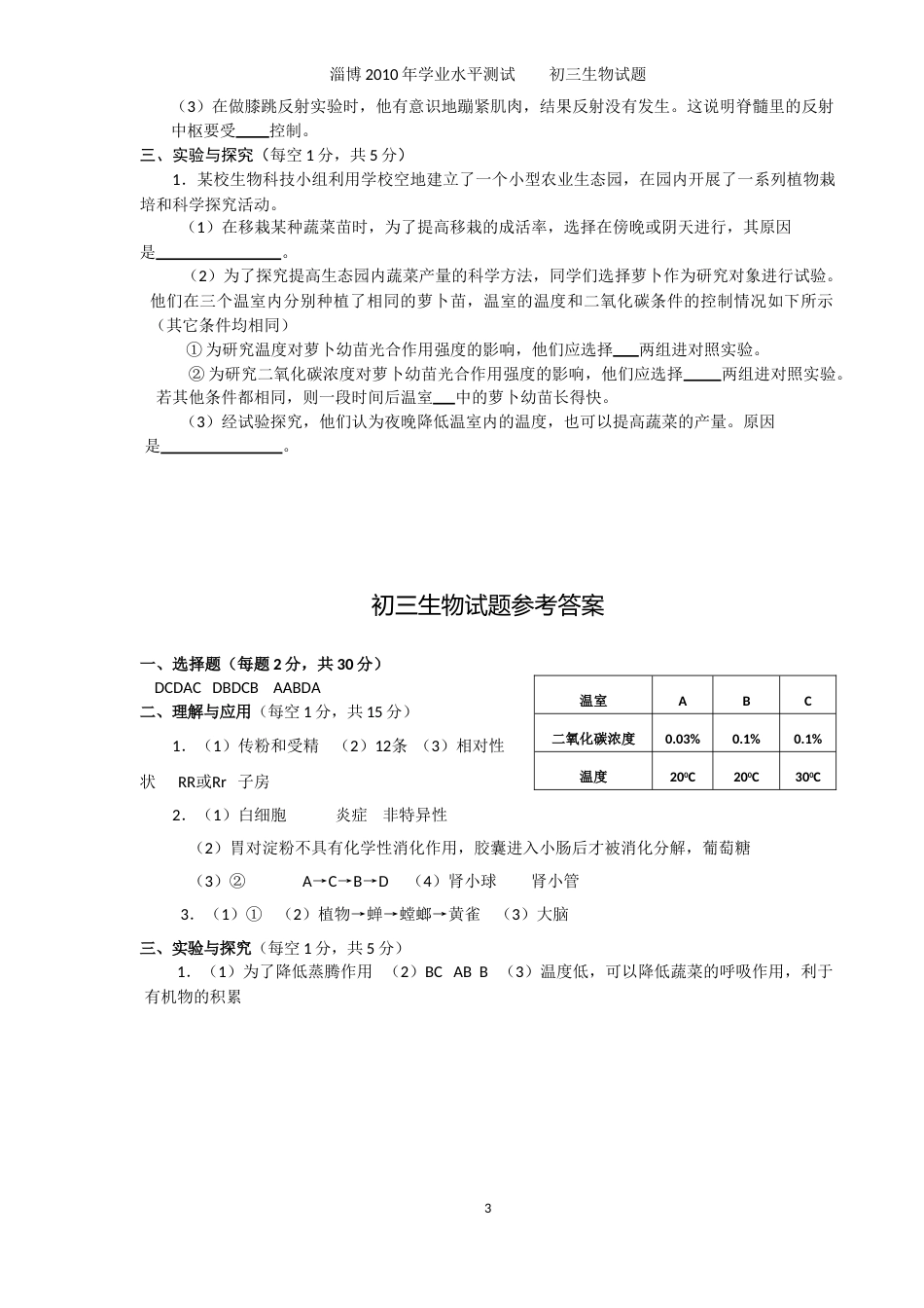 2010年淄博市中考生物试题及答案..doc_第3页