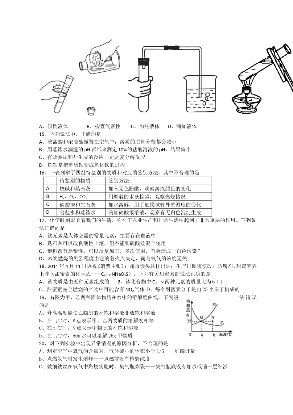 2011年甘肃省兰州市中考化学试卷(含答案).doc_第2页