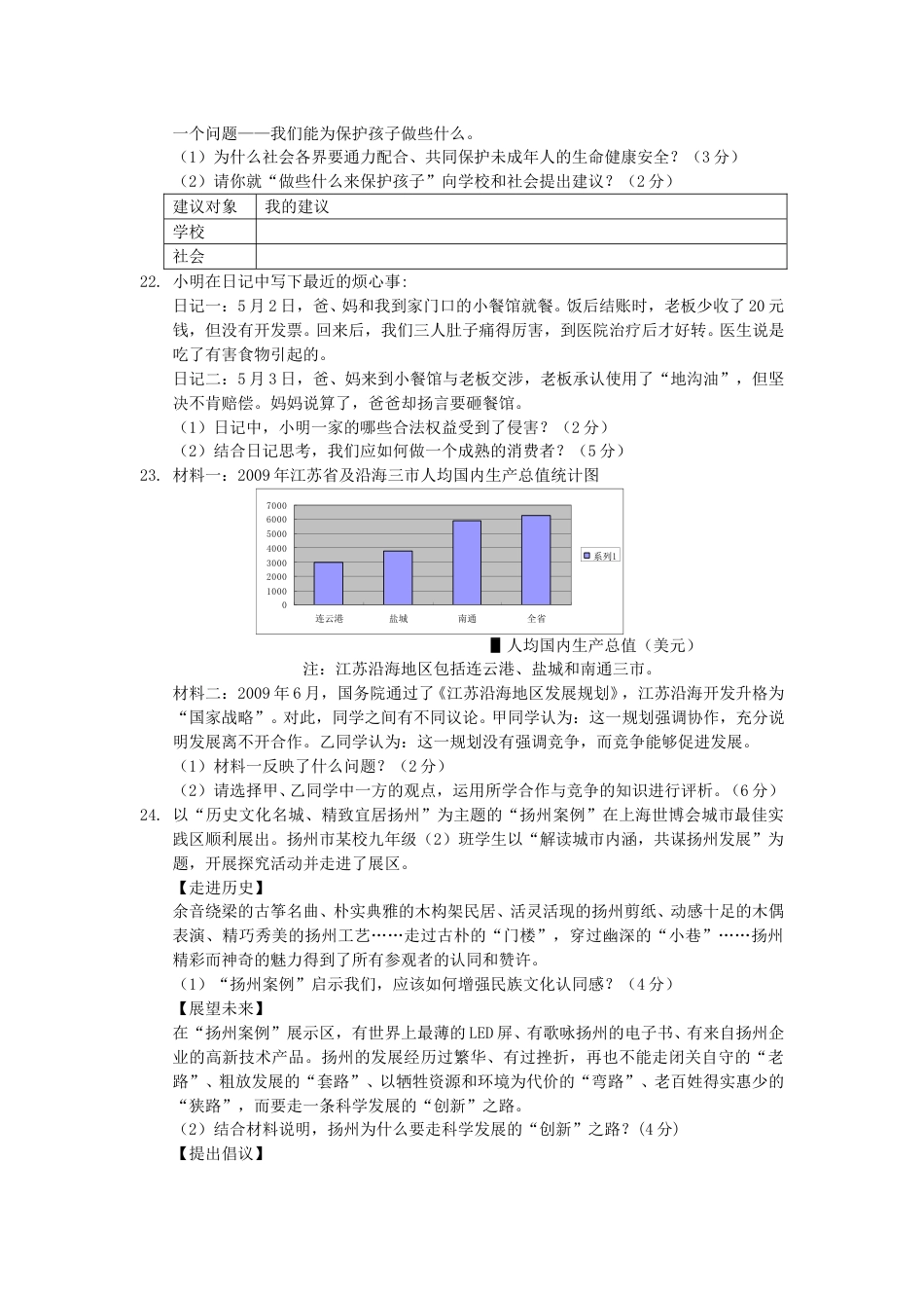 2010年江苏省扬州市初中政治试题.doc_第3页