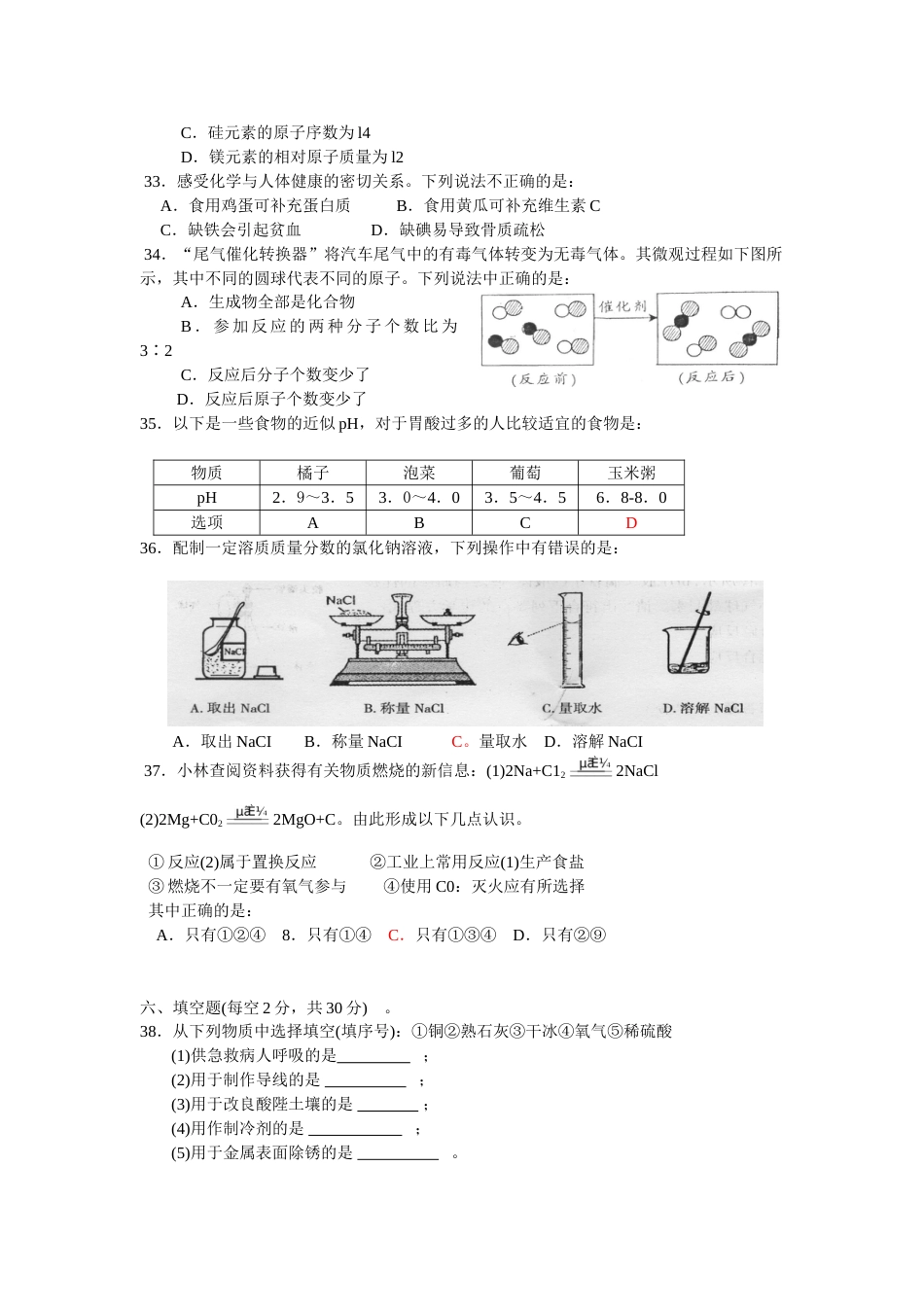 2010年海南中考化学试题及答案.doc_第2页